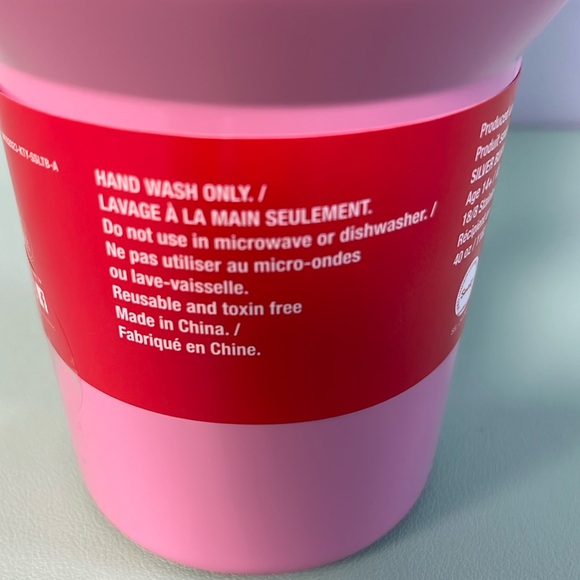 Hello Kitty Waving Pink Stainless Steel Tumbler with Handle and Straw, 40 Ounces - Picture 9 of 10